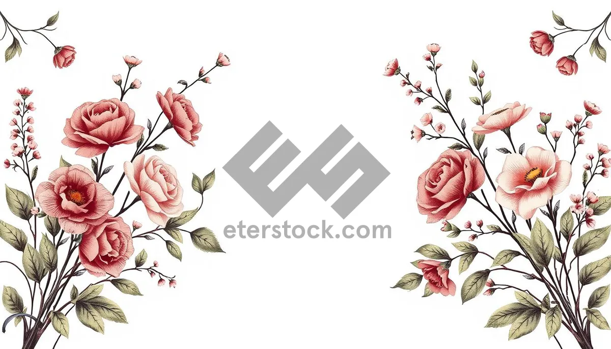 Picture of Floral Deer Silhouette Graphic Design Wallpaper Pattern