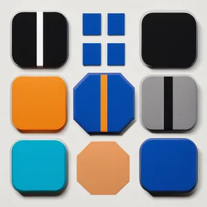 Glossy Orange Square Icons Set for Web Design