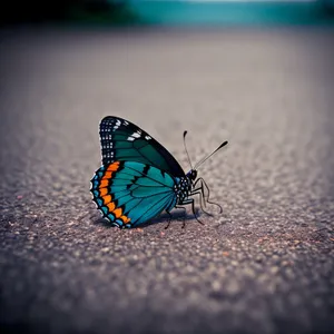 Vibrant Lacewing Resting on Orange Flower