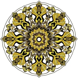 Lotus flower graphic design pattern with circle symbol.