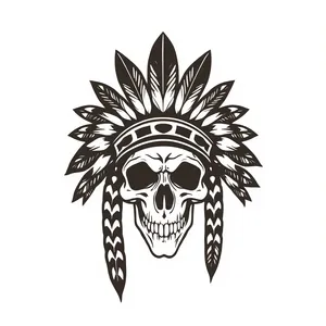 Floral Art Deco Silhouette Design - Graphic Element
