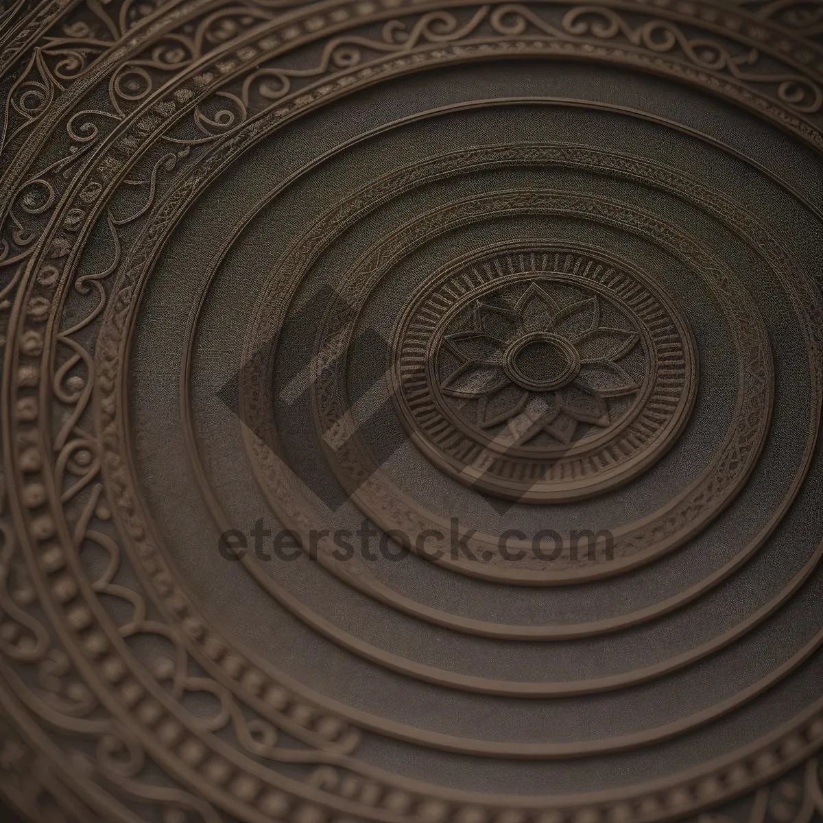 Picture of Geometric Arabesque Manhole Cover Design with Old Stucco Texture