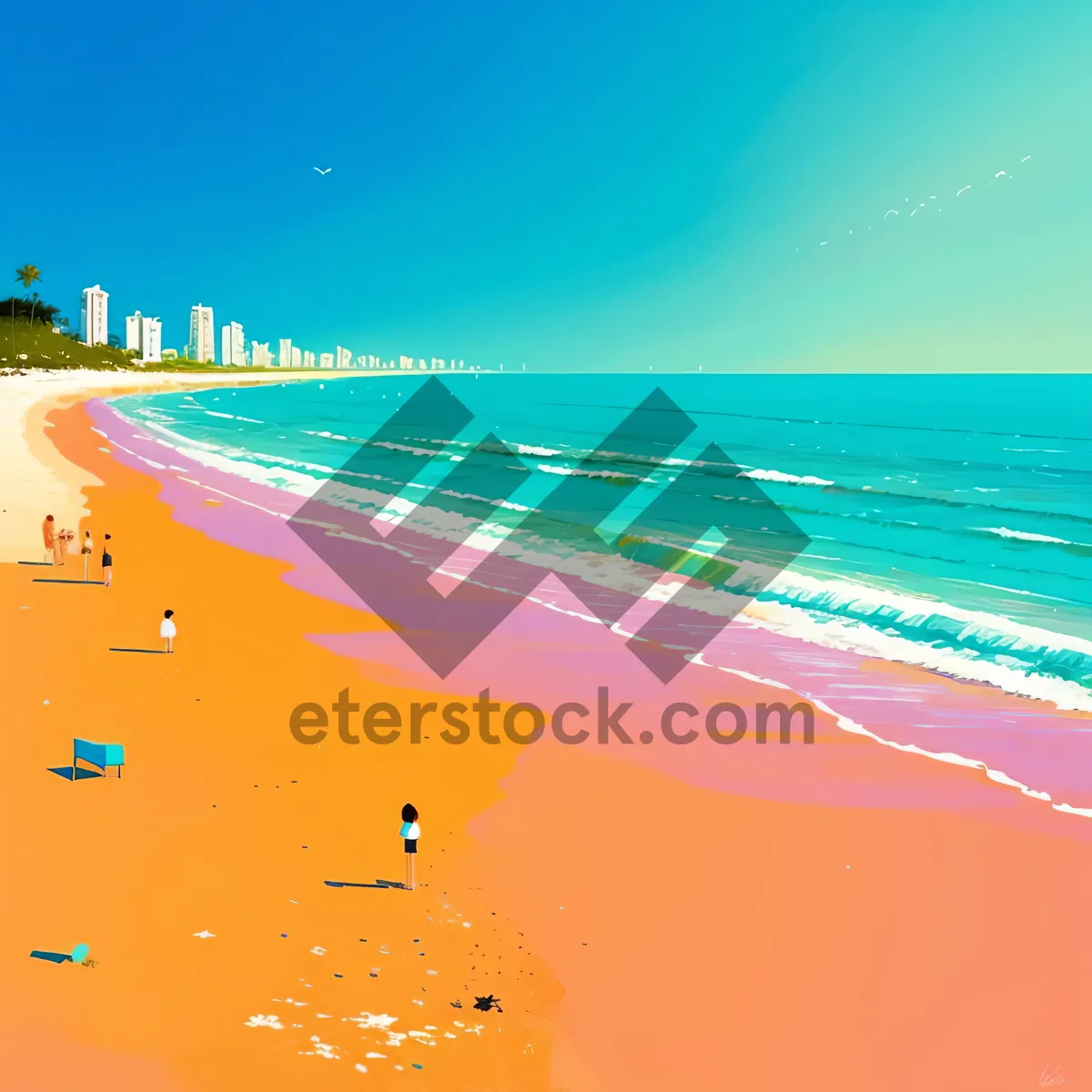 Picture of Turquoise Paradise: Stunning Beachside Landscape with Sunny Waves