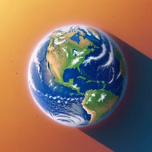 3D Earth Model Showing North America and Atlantic Ocean