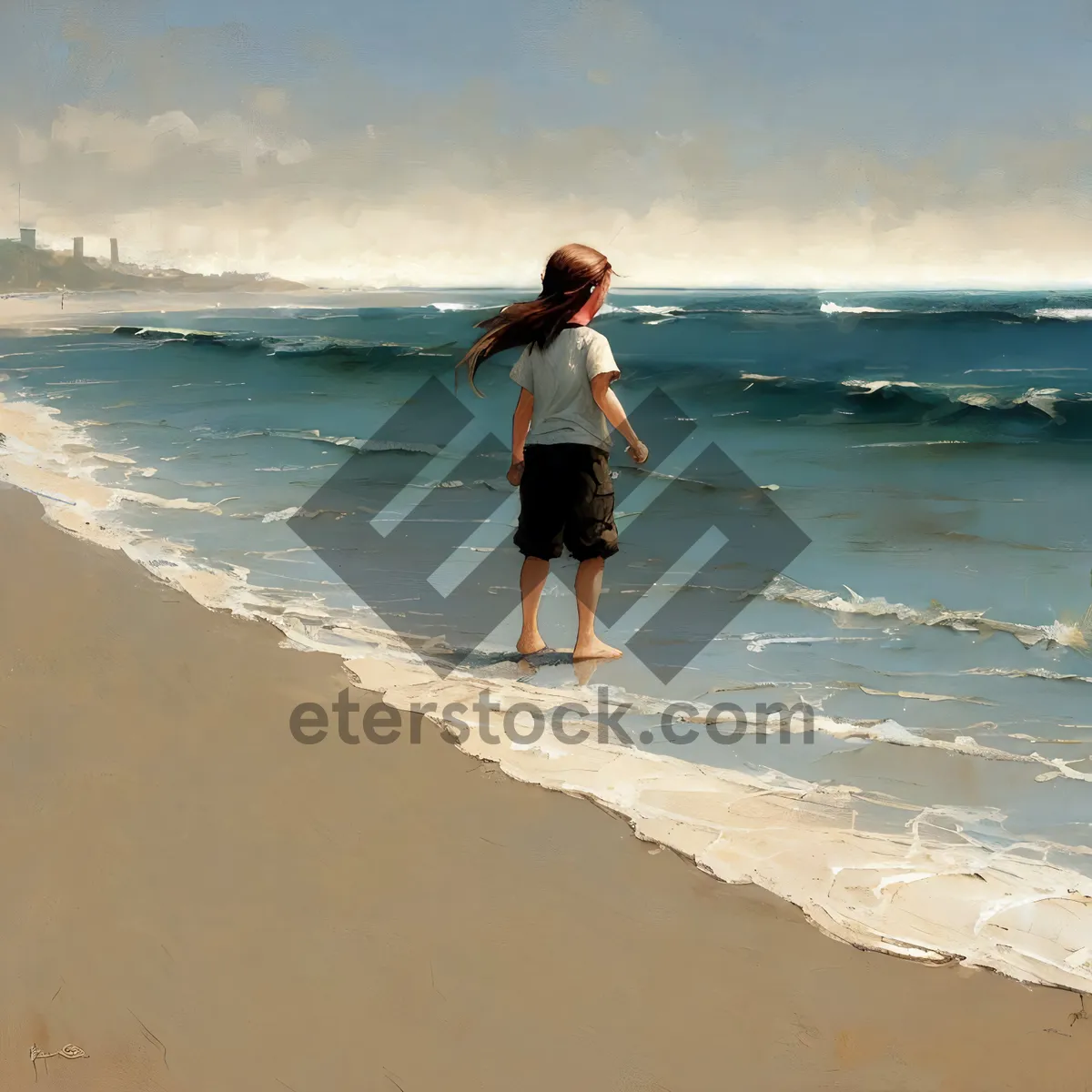 Picture of Happy Couple Embracing on Beach Shore