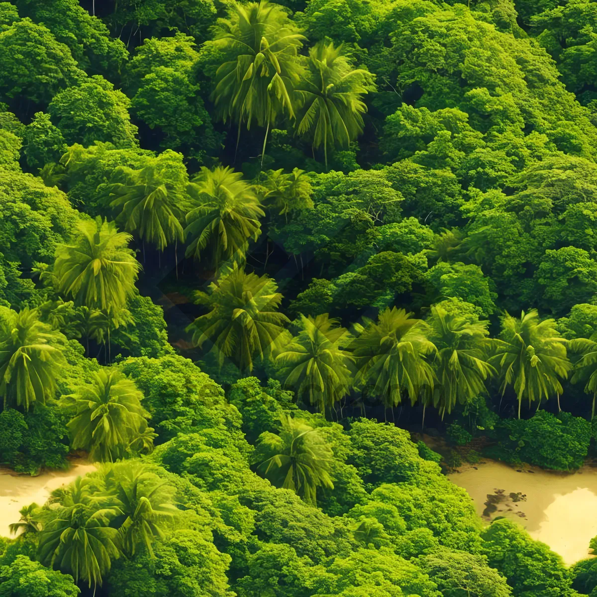 Picture of Tropical Palm Trees Showcase Exotic Beach Paradise