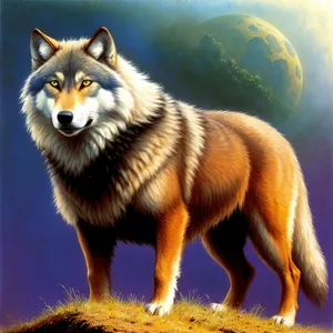 Wild Canine Predator: Majestic Timber Wolf Hunting