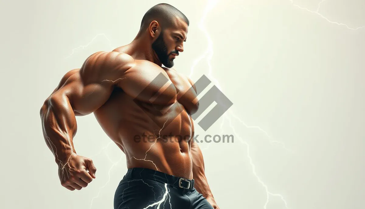 Picture of Fit and Muscular Male Model Posing Strong