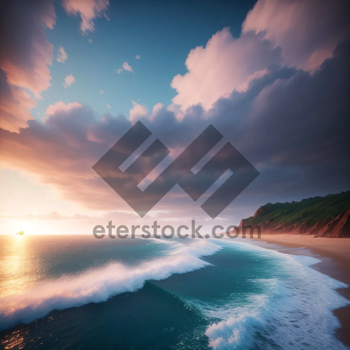 Picture of Sunset Bliss on Tropical Shoreline