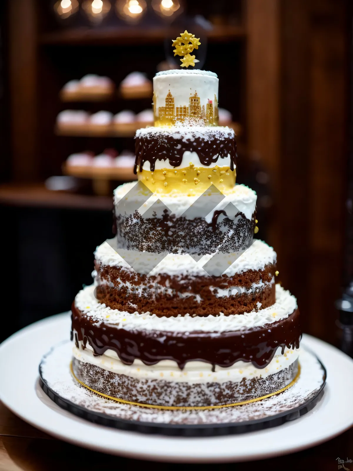 Picture of Delicious Fruit Cream Cake at Gourmet Bakery Shop