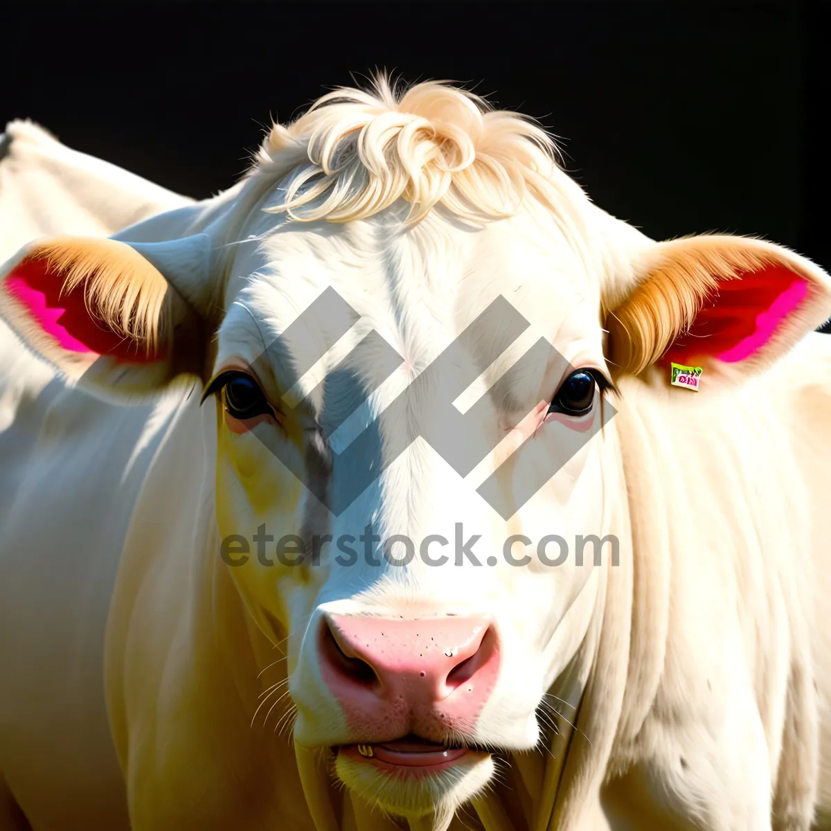 Picture of Rustic Livestock Scene with Cows Grazing on Ranch