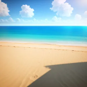 Turquoise Horizon: Tranquil Sands and Clear Ocean Waves