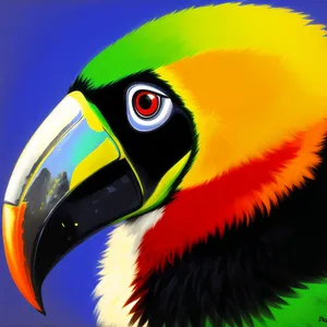 Vibrant Toucan in a Colorful Tropical Paradise