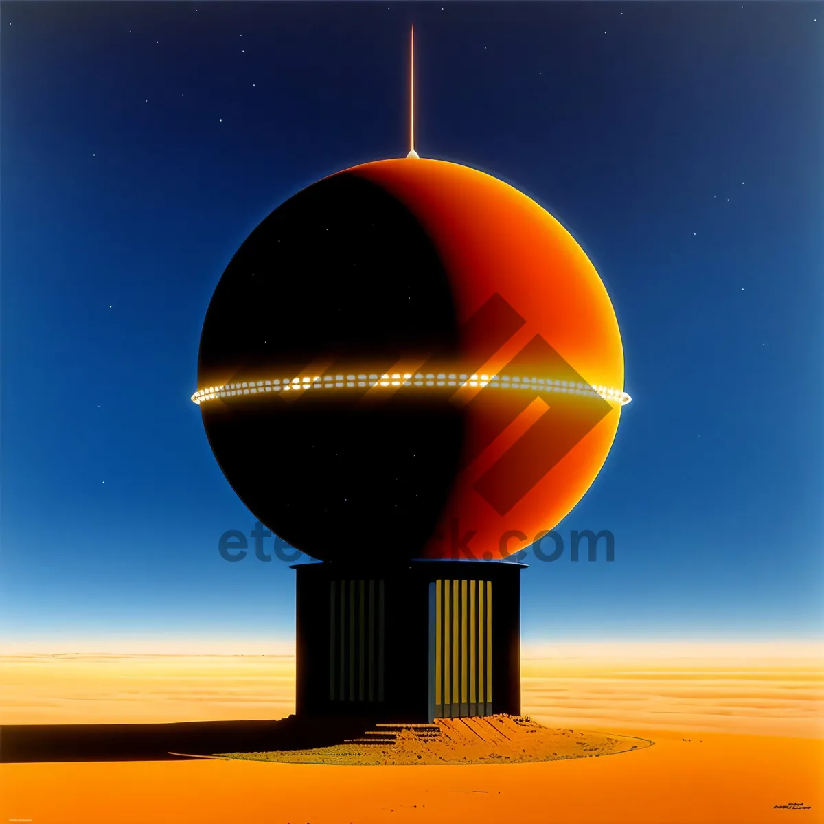 Picture of Radiant Celestial Balloon Soaring Through Colorful Skies