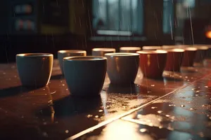 Hot coffee in a glass mug with spoon