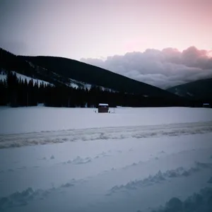 Majestic Winter Wonderland: Alpine Snowy Mountain Landscape