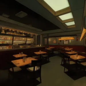 Modern Restaurant Interior Design with Wooden Chairs