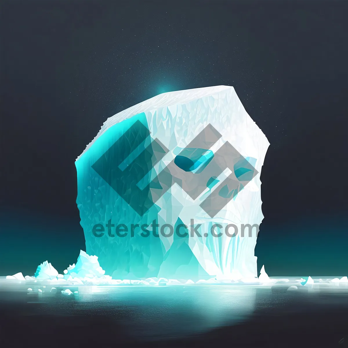 Picture of Frozen Arctic landscape with iceberg in icy ocean