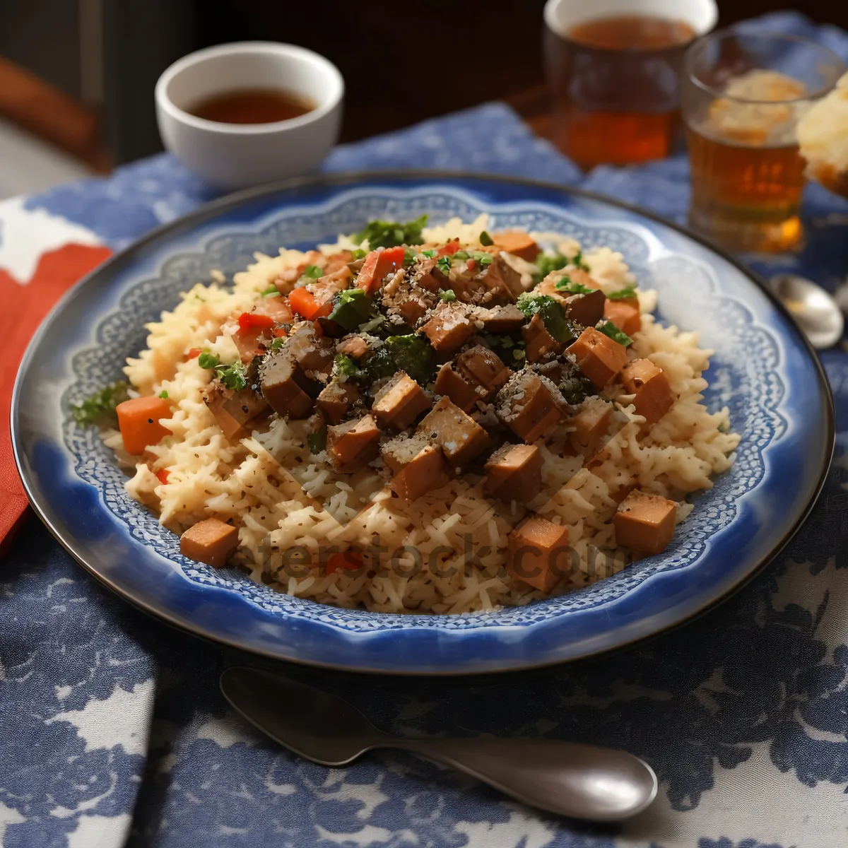 Picture of Delicious and healthy vegetable chickpea bowl.