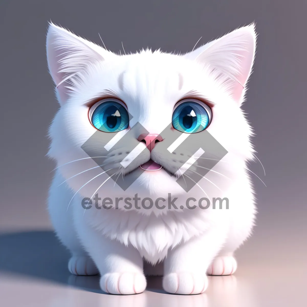 Picture of Fluffy Gray Feline with Curious Eyes