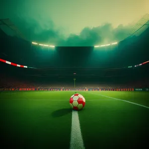 Dynamic Soccer Action on Vibrant Stadium Pitch