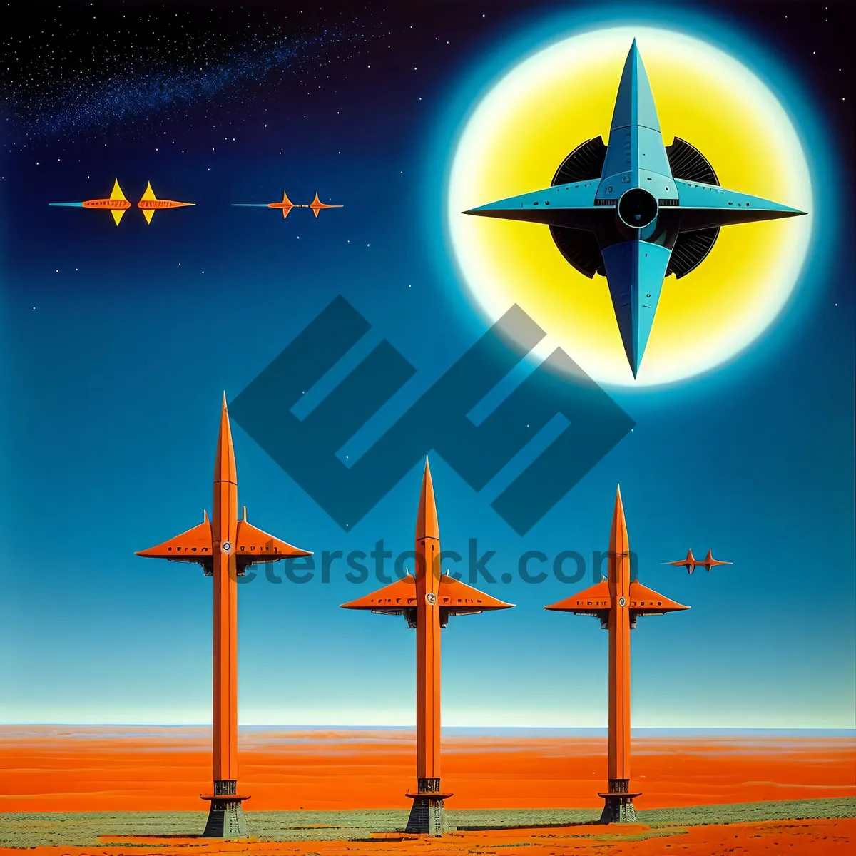 Picture of Jet Silhouette Sky Symbol - Iconic Breeze Design