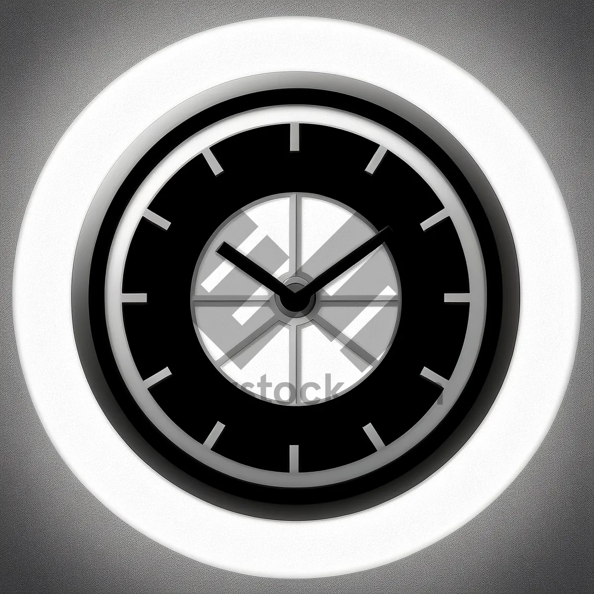 Picture of Modern Black Shiny Round Wall Clock Icon