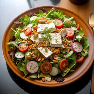 Healthy Gourmet Vegetarian Salad with Fresh Vegetables