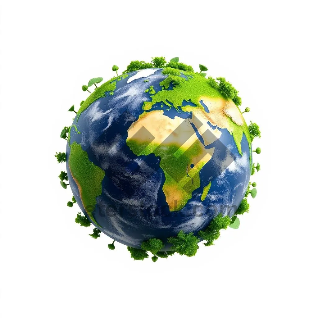 Picture of Global Earth Symbol in Shiny Circle Form