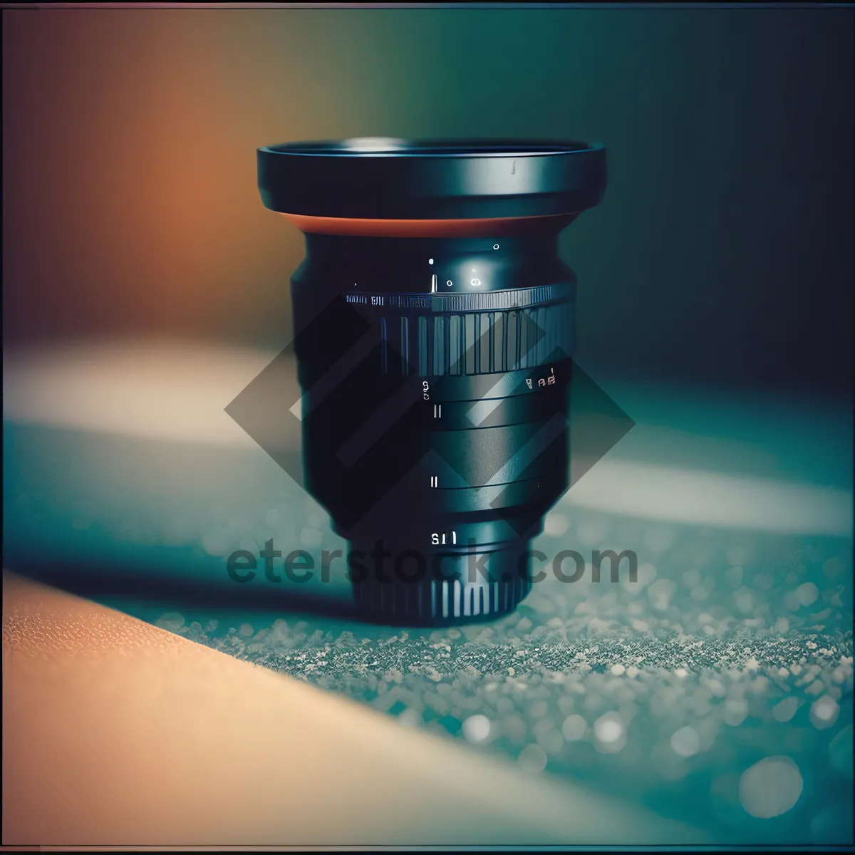 Picture of Container with Lens and Electronic Equipment