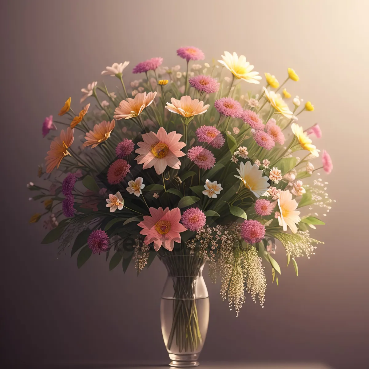 Picture of Pink Floral Bouquet Design with Daisy Blossoms