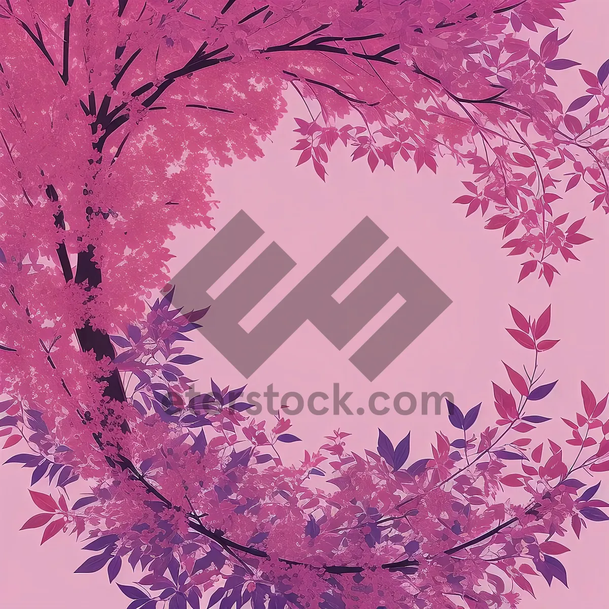 Picture of Floral Grunge Graphic Pink Pattern Decoration