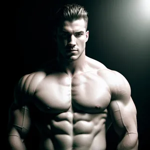 Sculpted Abdominals: Dark and Handsome Male Model