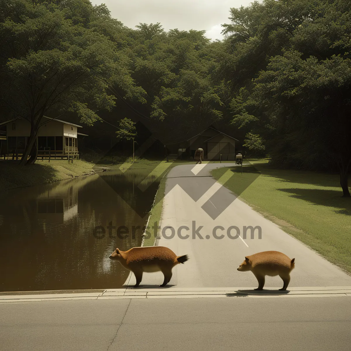 Picture of Rustic Handcart Rolling Through Serene Meadow