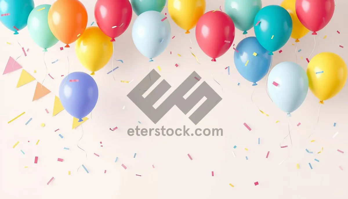 Picture of Celebration Balloon and Confetti Paper Decoration Happy Party