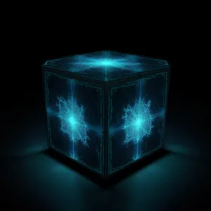 Black fractal glass gem design icon