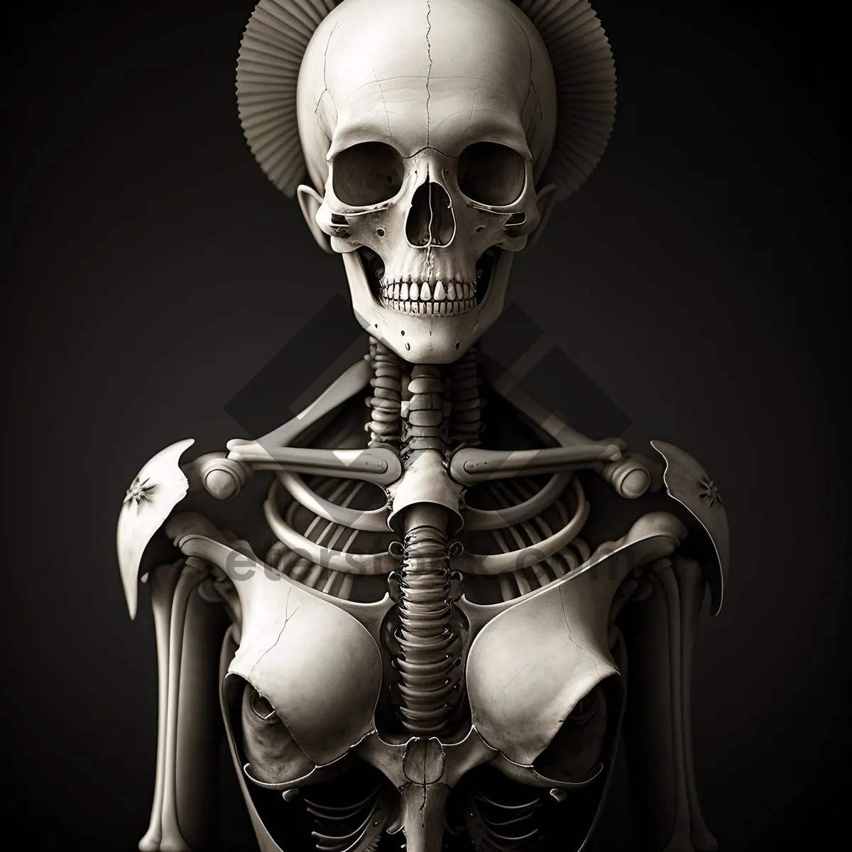 Picture of Human Skull - Anatomical Skeleton in 3D