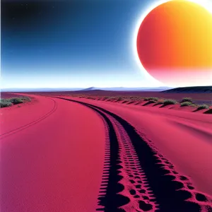 Serenity in the Desert: Sunlit Horizon and Dunes