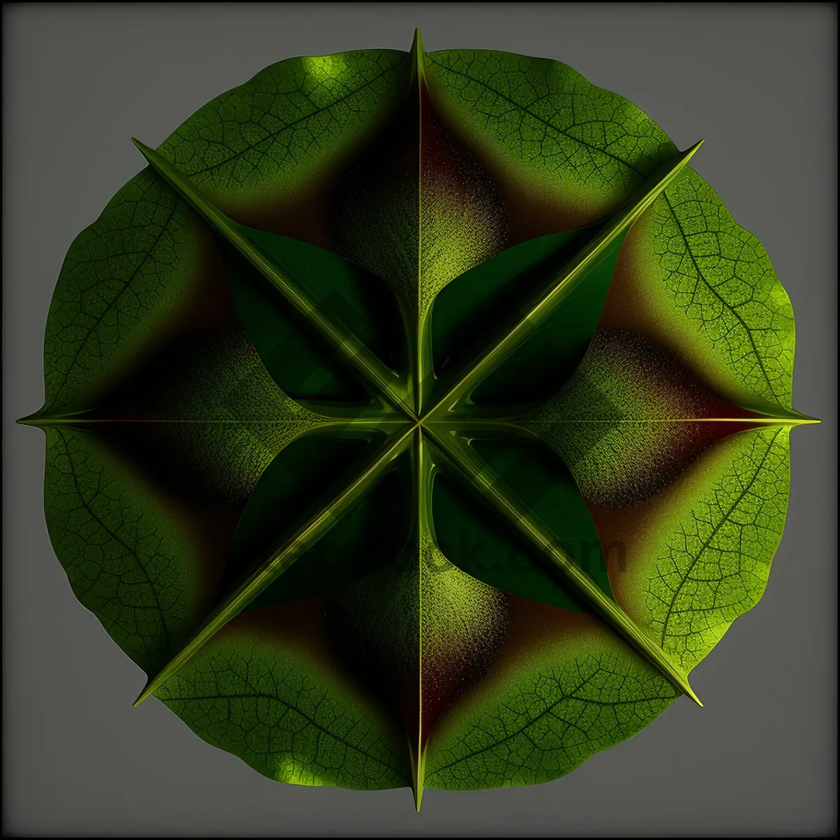 Picture of Symmetrical Foliage of Wild Ginger: Vibrant Leaf Patterns in Nature