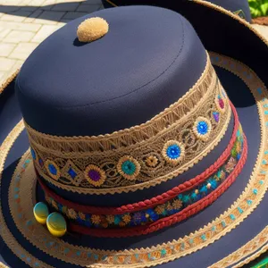 Cultural Chic: Sombrero Hat and Pottery Ensemble