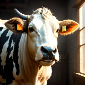 Bovine Ranch Attire: Disguised Cow Mask on Field