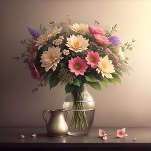 Lampshade Pink Blossom Bouquet in Vase