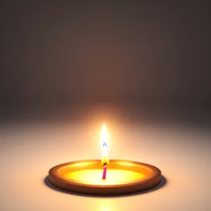 Shiny Wax Candle Button - Flame Flickers