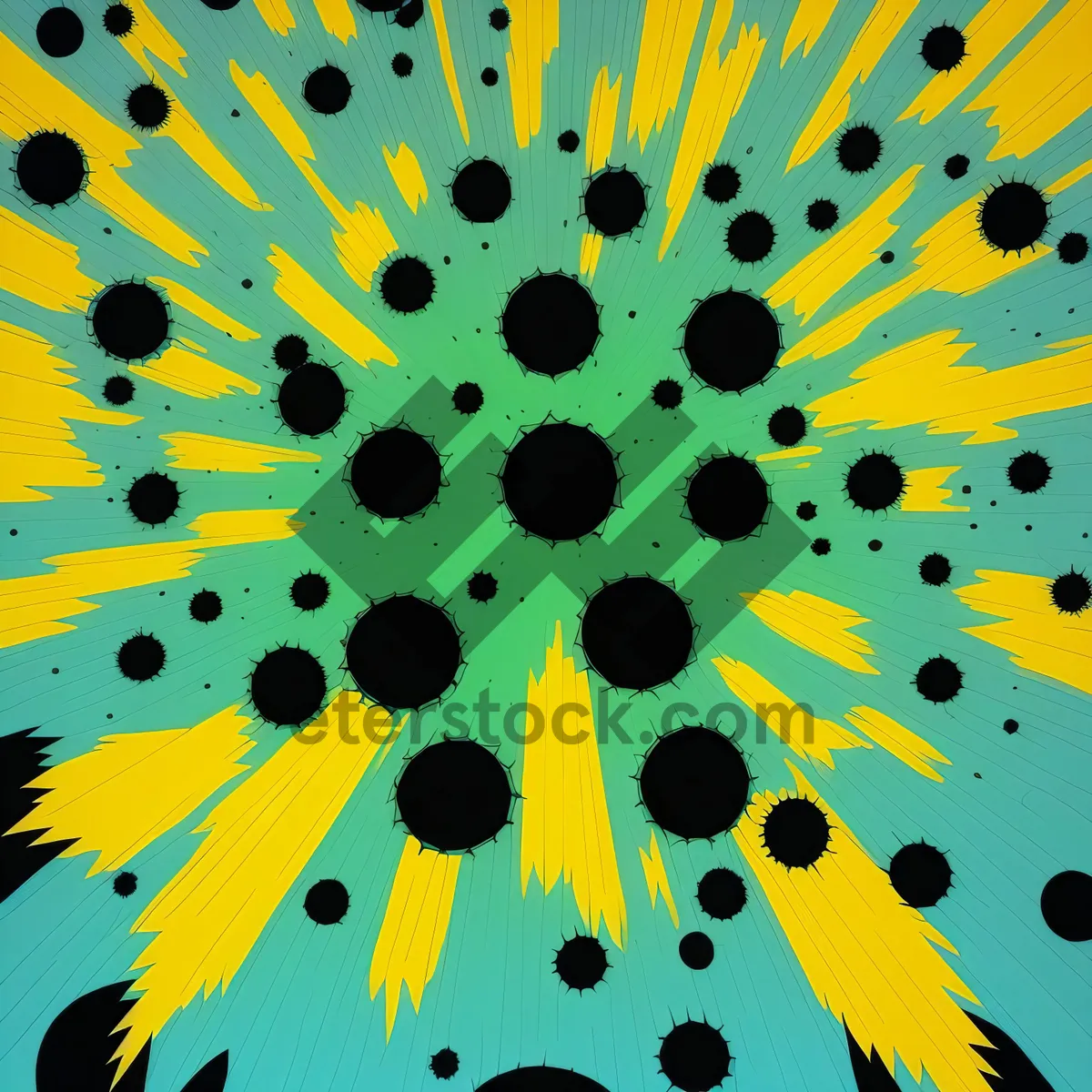 Picture of Vibrant Dew Drops on Bright Yellow Design