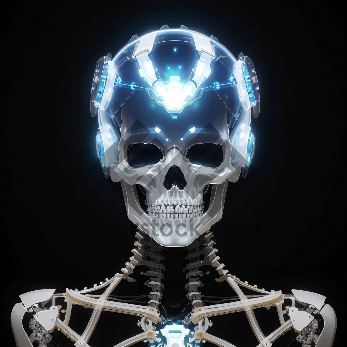Picture of Spooky 3D Skull Man Head Image