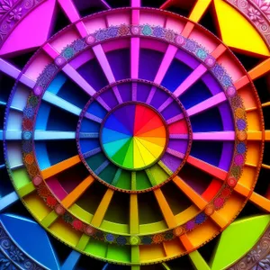 Colorful Pinwheel Design on Roulette Wheel