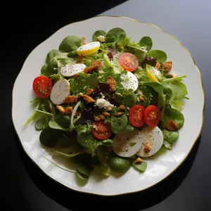 Gourmet Vegetable Salad with Cheese and Tomatoes