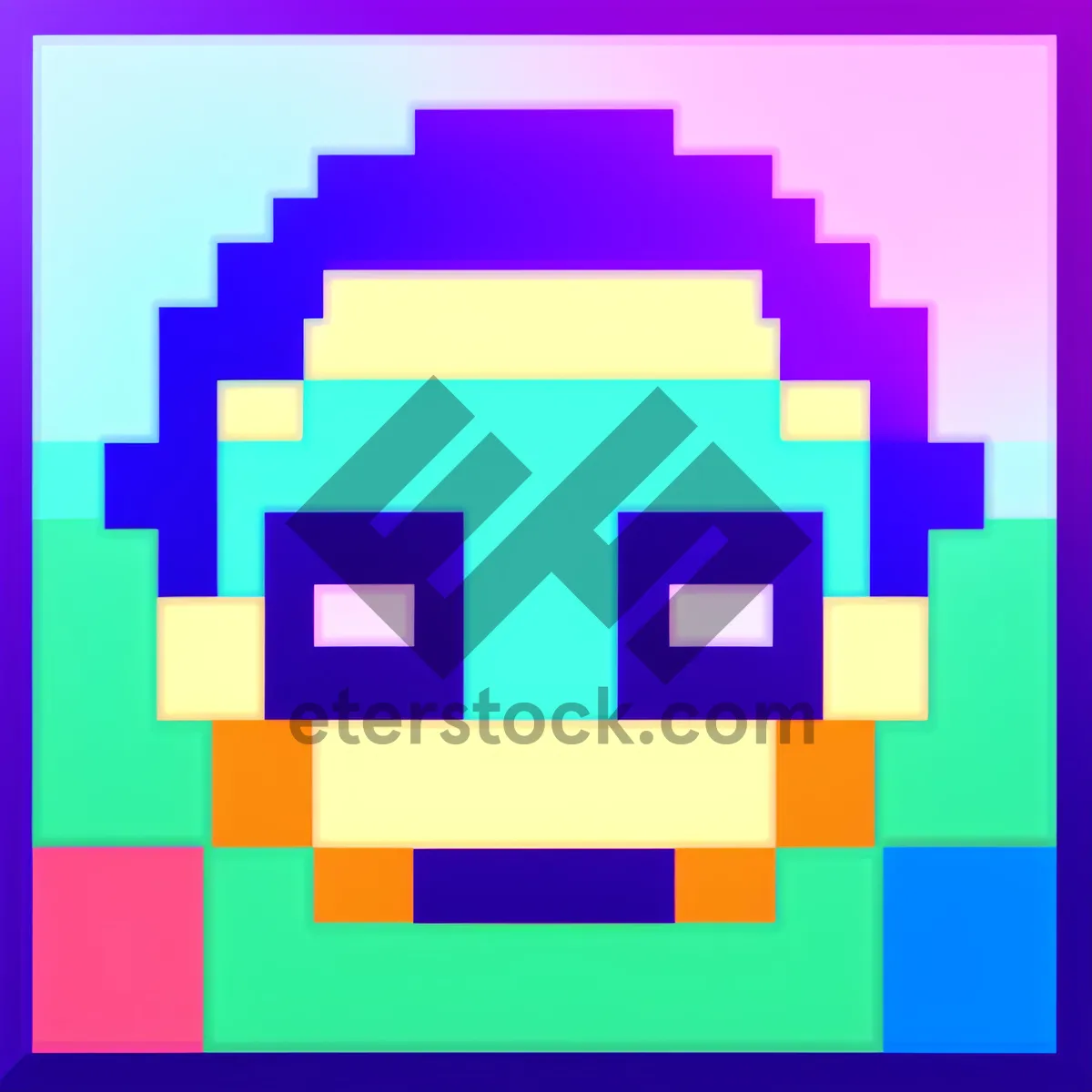 Picture of Pixelated Design Icon: Geometric Shape Sign