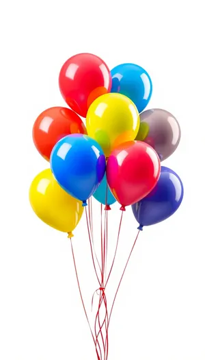 Colorful helium balloons for festive celebration