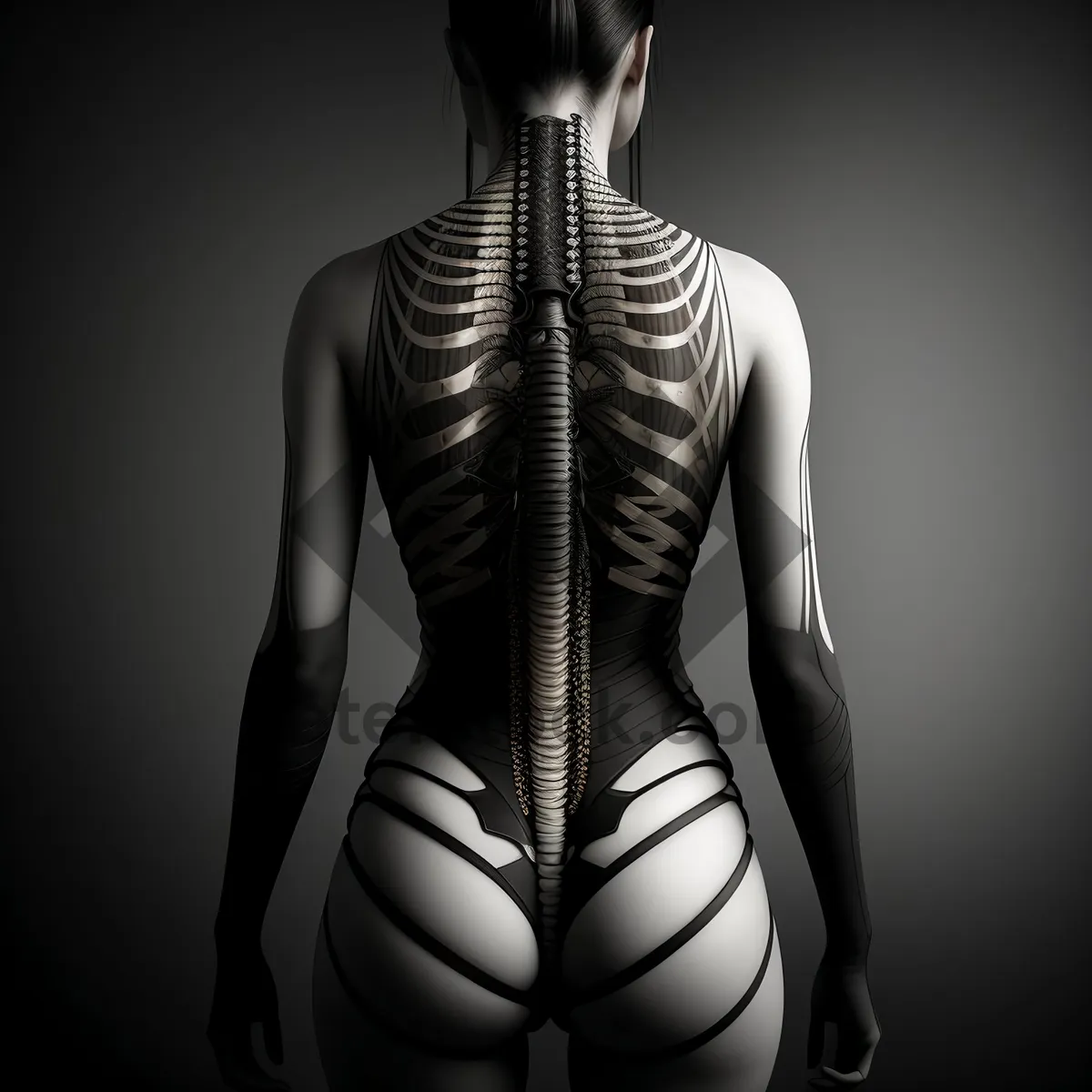 Picture of Anatomical Bodybuilder: Naked Skeleton X-Ray Model